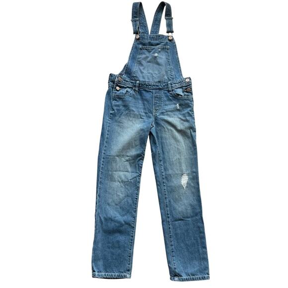 Gap Kids Denim Jean Overalls Coveralls Distressed Size L School Distressed - Picture 1 of 9